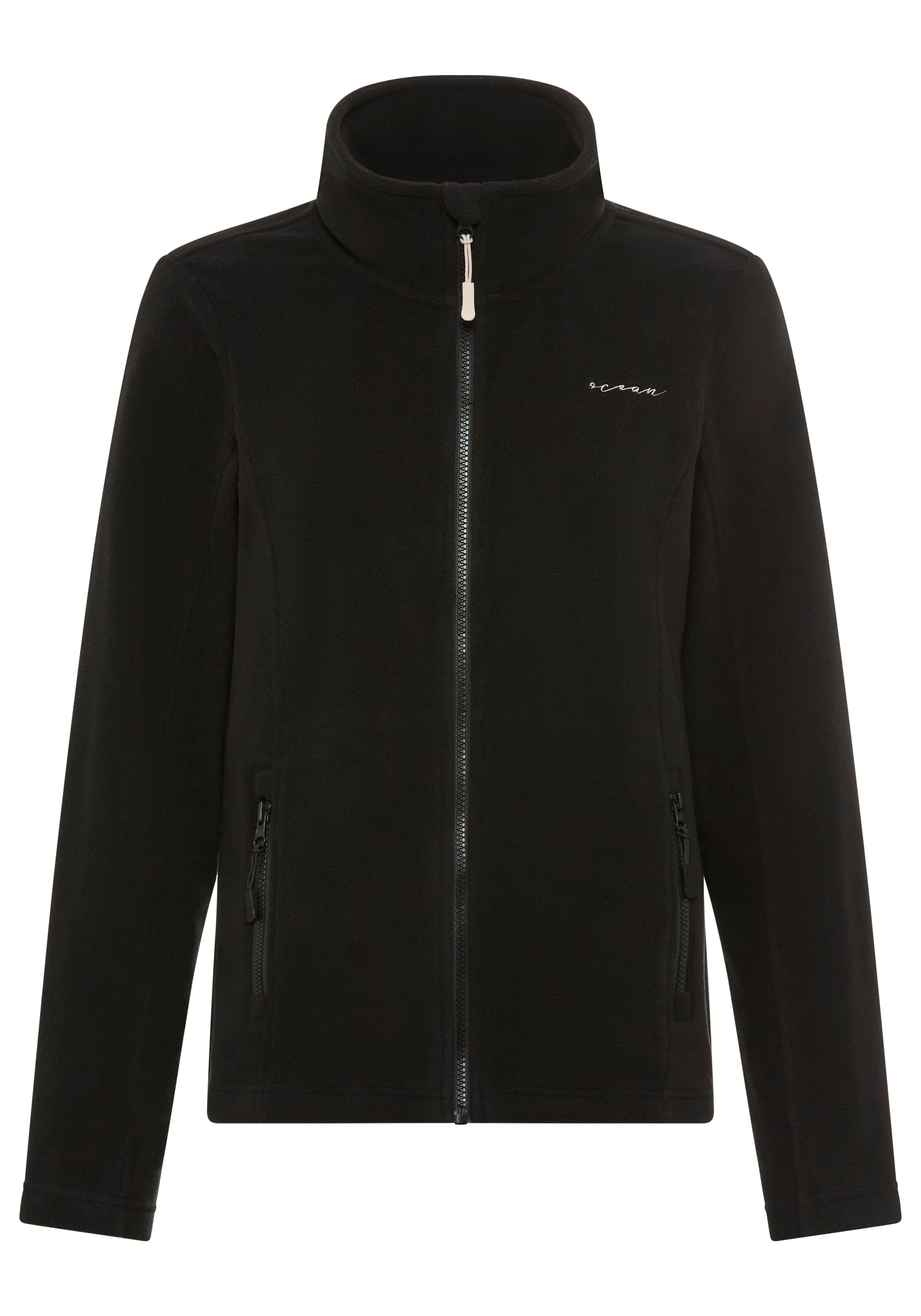 OCEAN SPORTSWEAR Athletic Fleece Jacket in Black: front