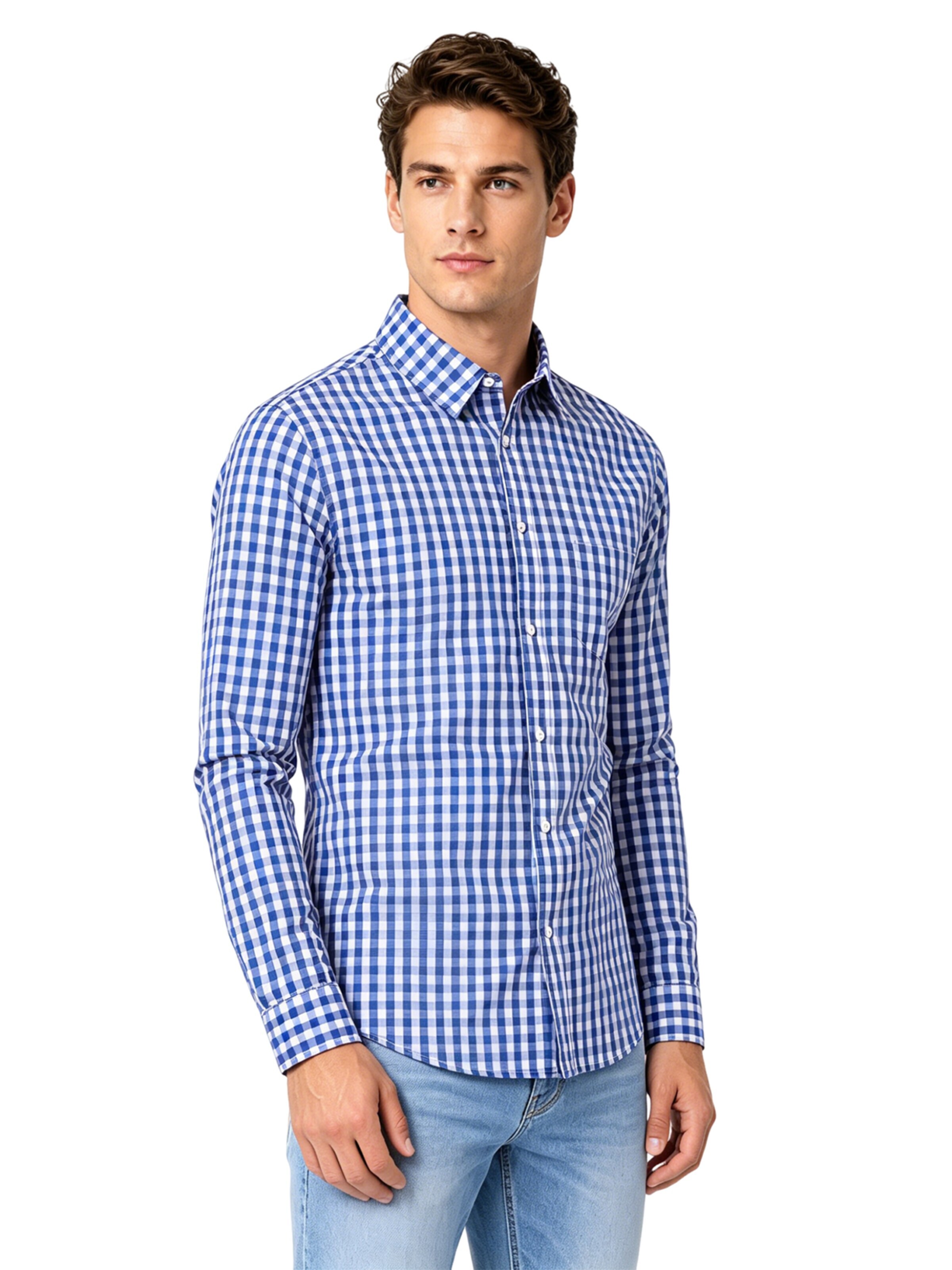 KoJooin Regular fit Button Up Shirt in Blue