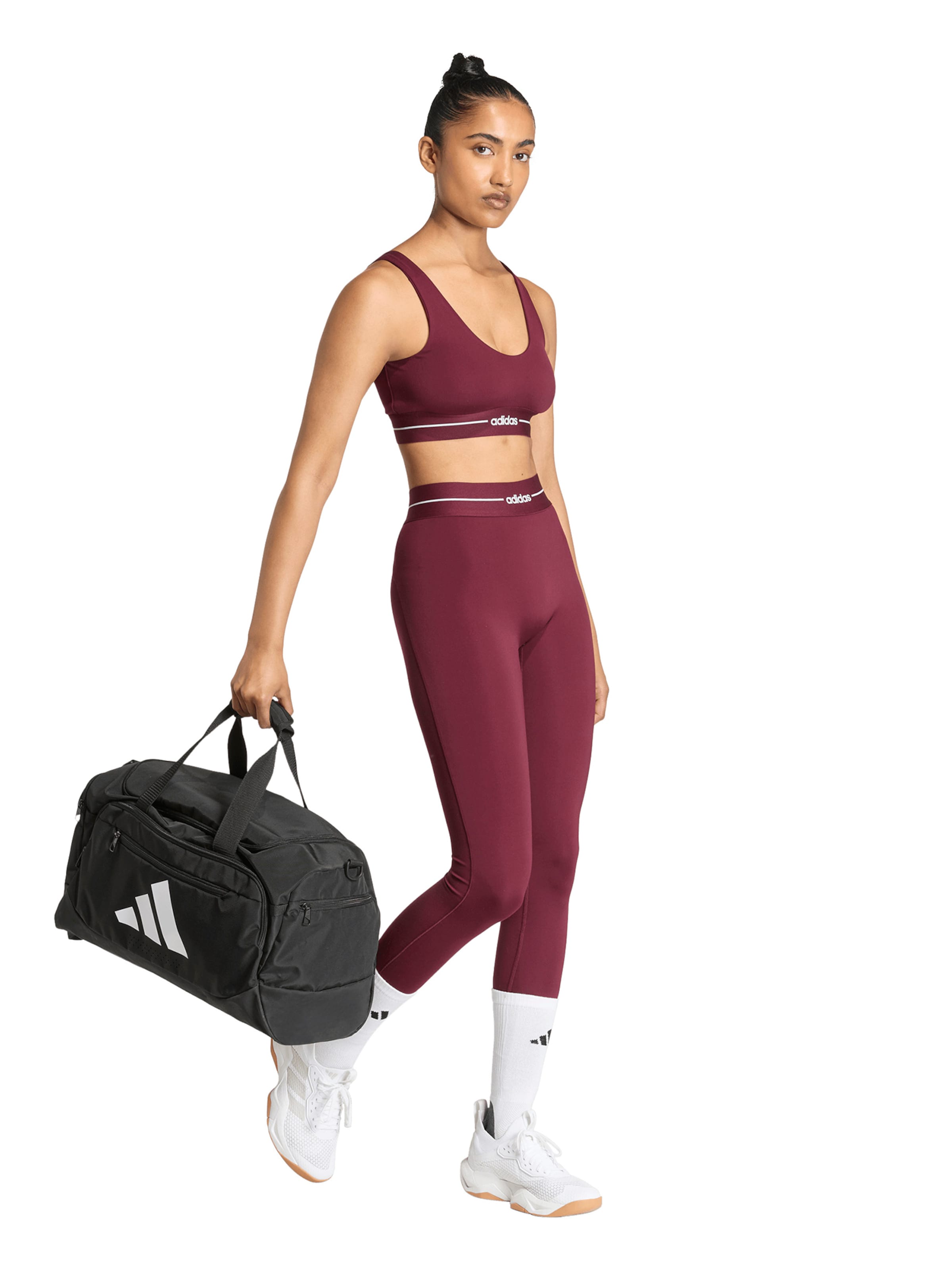 ADIDAS PERFORMANCE Skinny Športové nohavice 'Hyperglam' - Červená