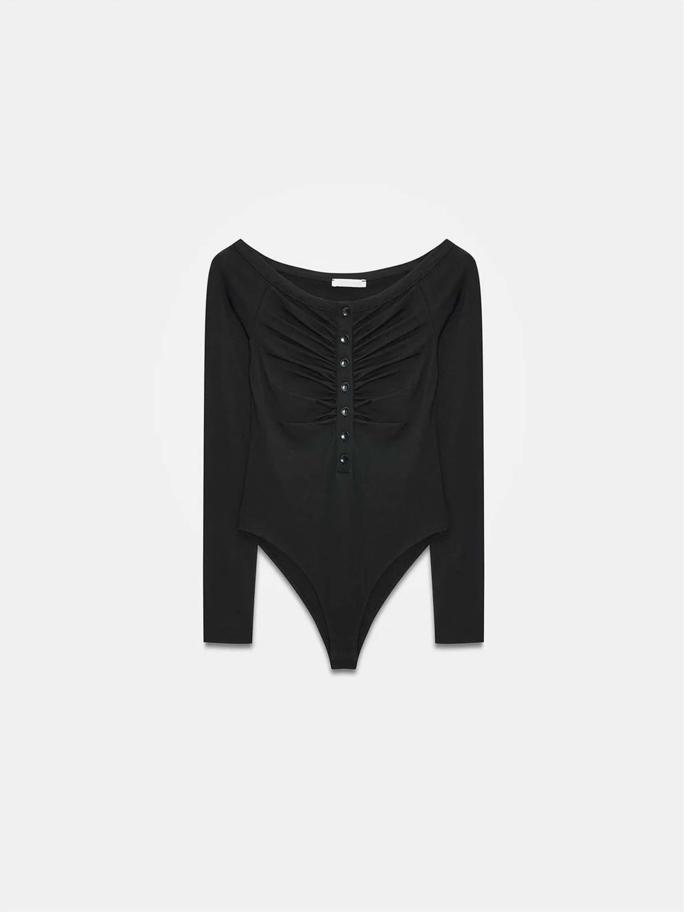 Dilvin Shirt Bodysuit in Black: front