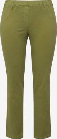 Ulla Popken Skinny Pants in Green: front