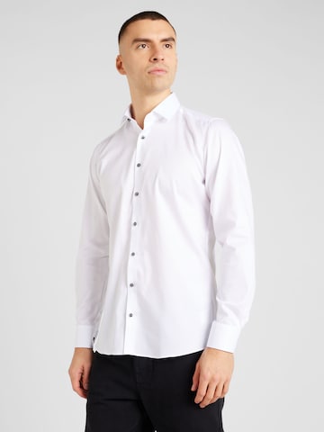 Slim fit Camicia business 'Level 5' di OLYMP in bianco: frontale