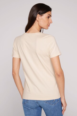Soccx Basic T-Shirt mit Logo Print in Braun