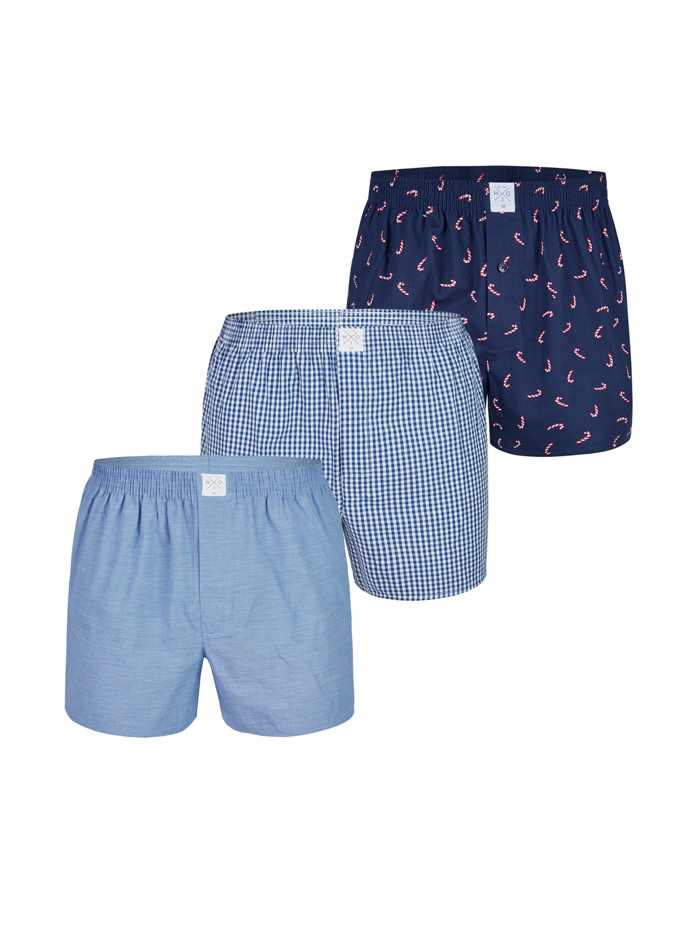 MG-1 Boxer shorts ' Sugar Cane ' in Blue: front