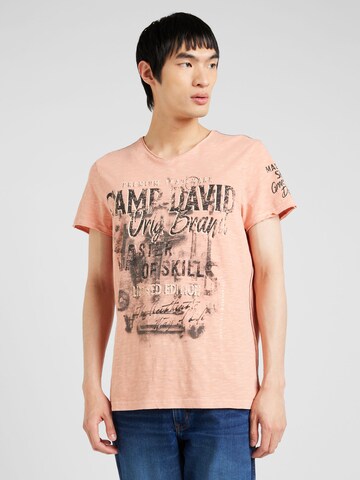 CAMP DAVID - Camiseta en naranja: frente