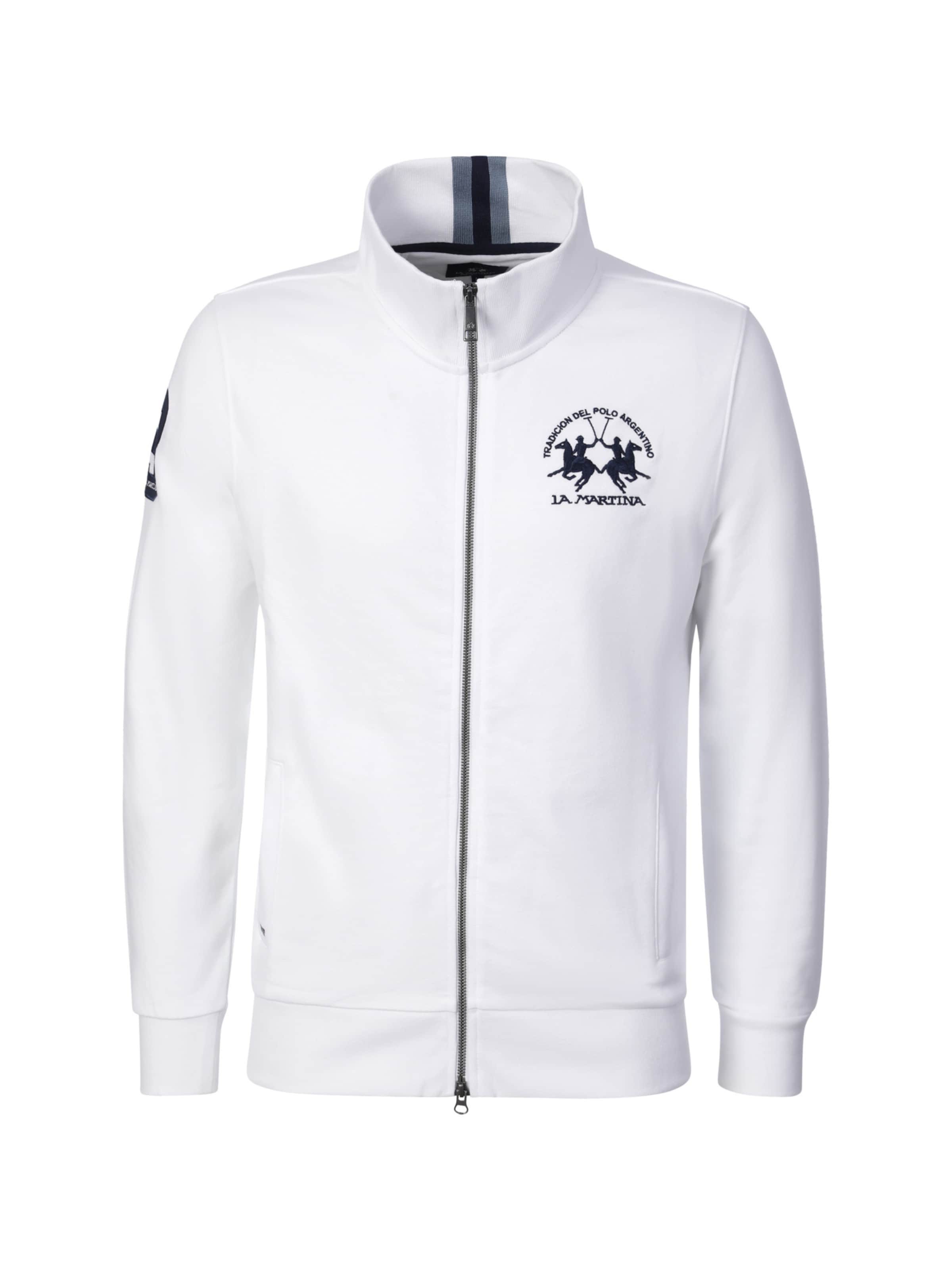 La Martina Sweatjacke ' MCF300 ' in Weiß: Vorderseite