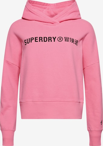 Bluză de molton de la Superdry pe roz: față