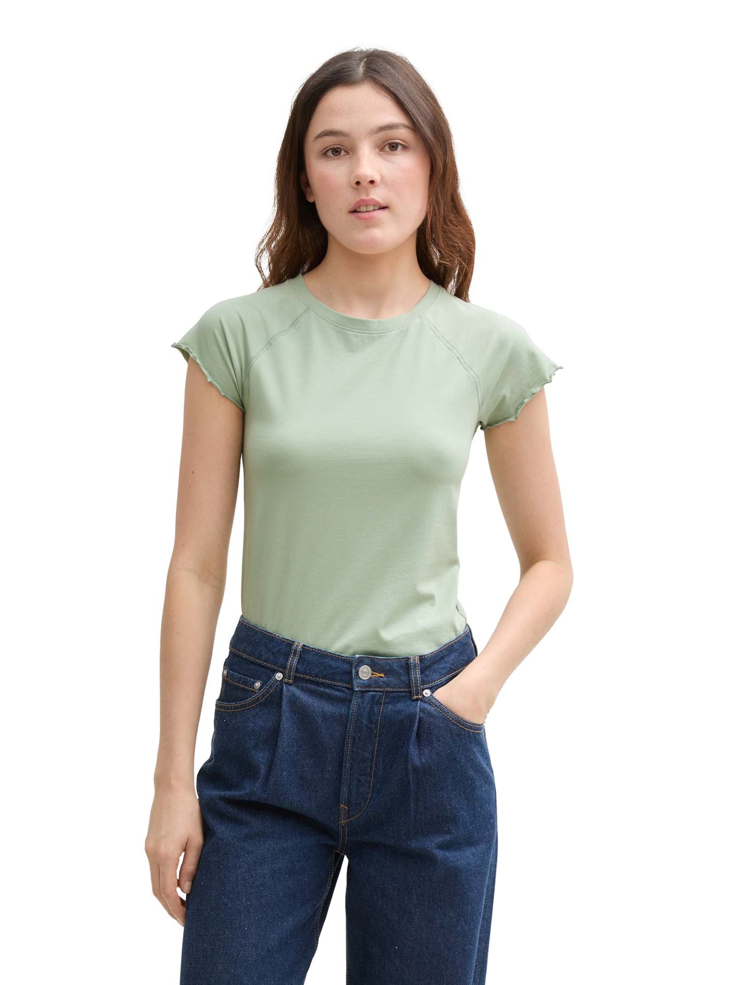 TOM TAILOR DENIM Koszulka w kolorze zielony: przód