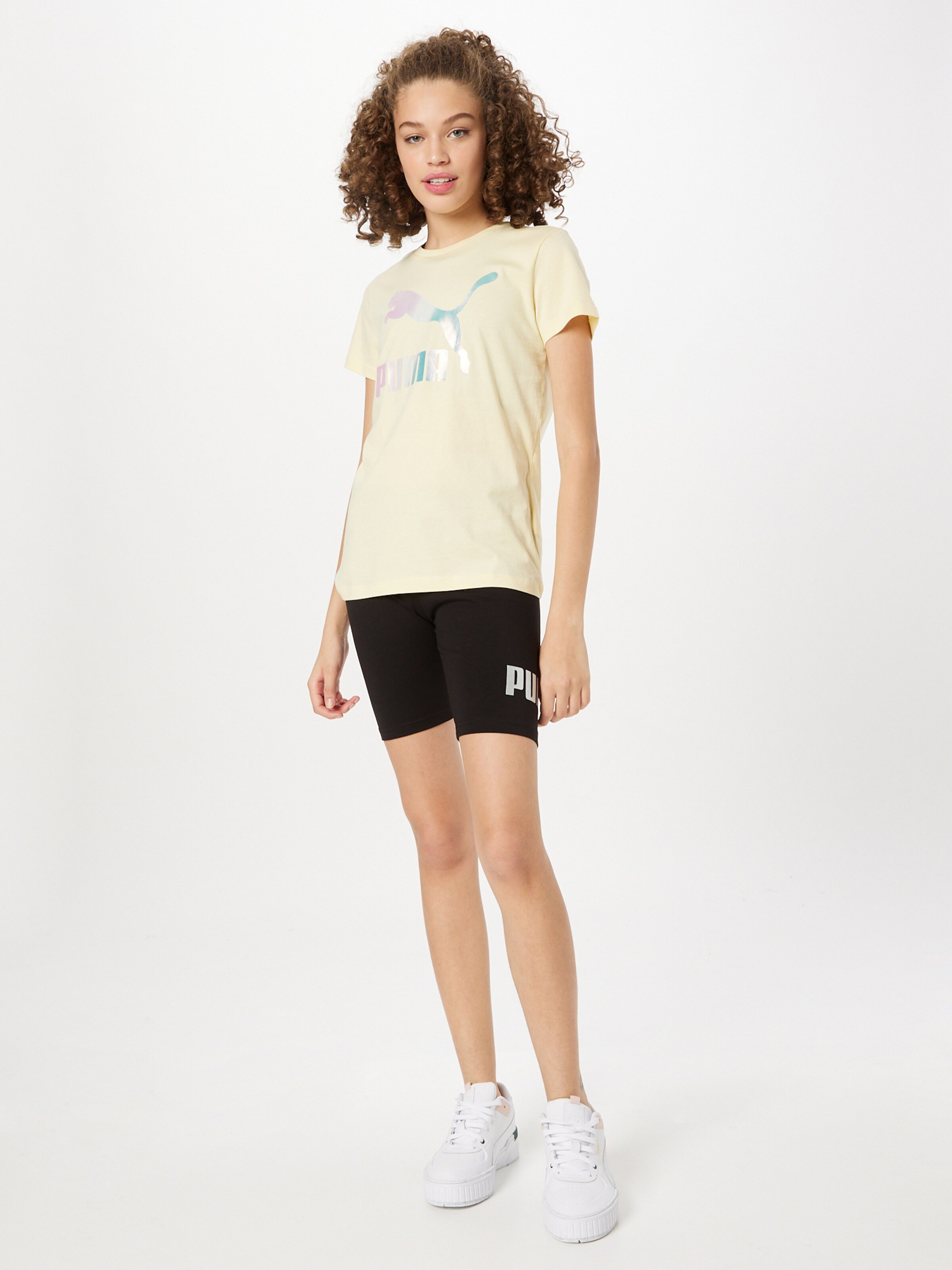 Sport T-shirt fonctionnel PUMA en Jaune Pastel 