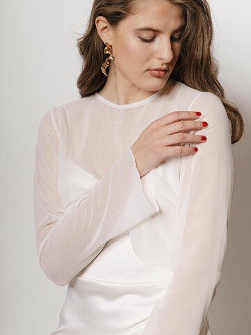White Cherry Hamburg Blouse 'Bridal' in White