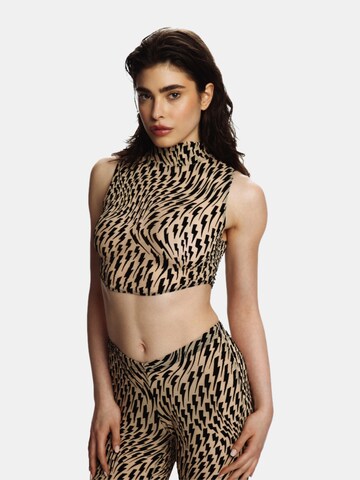 EKCENTRIK Top 'Thunderbeats Tattoo' in Beige