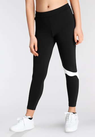 PUMA Skinny Workout Pants in Black: front