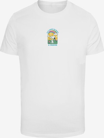 Merchcode Shirt 'Peanuts - It's Good To Have A Friend' in Wit: voorkant