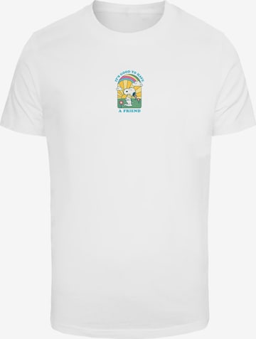 Merchcode T-Shirt 'Peanuts - It's Good To Have A Friend' in Weiß: predná strana