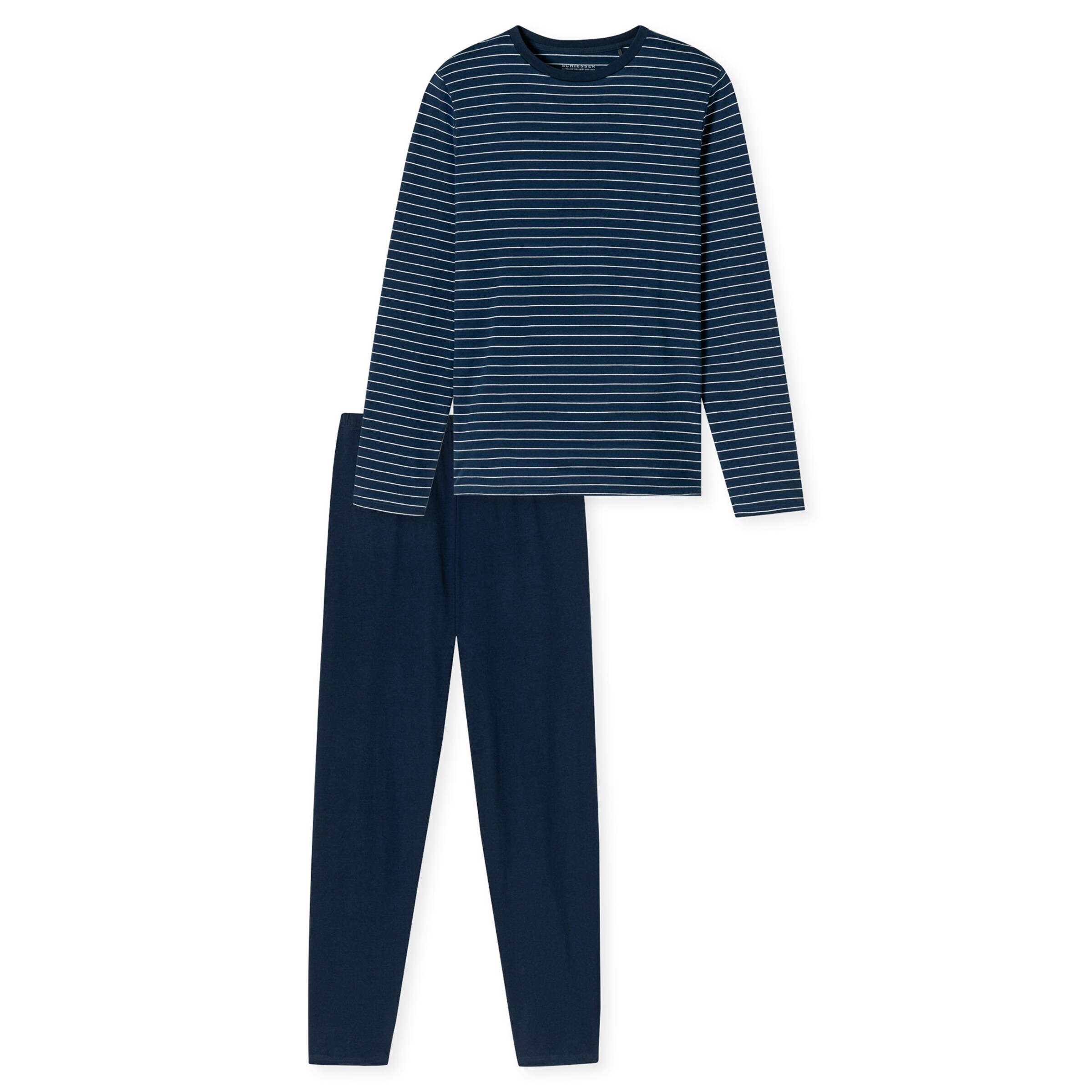 SCHIESSER Pyjama lang in Blauw: voorkant