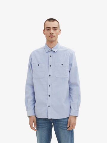 TOM TAILOR Regular fit Button Up Shirt in Blue: front