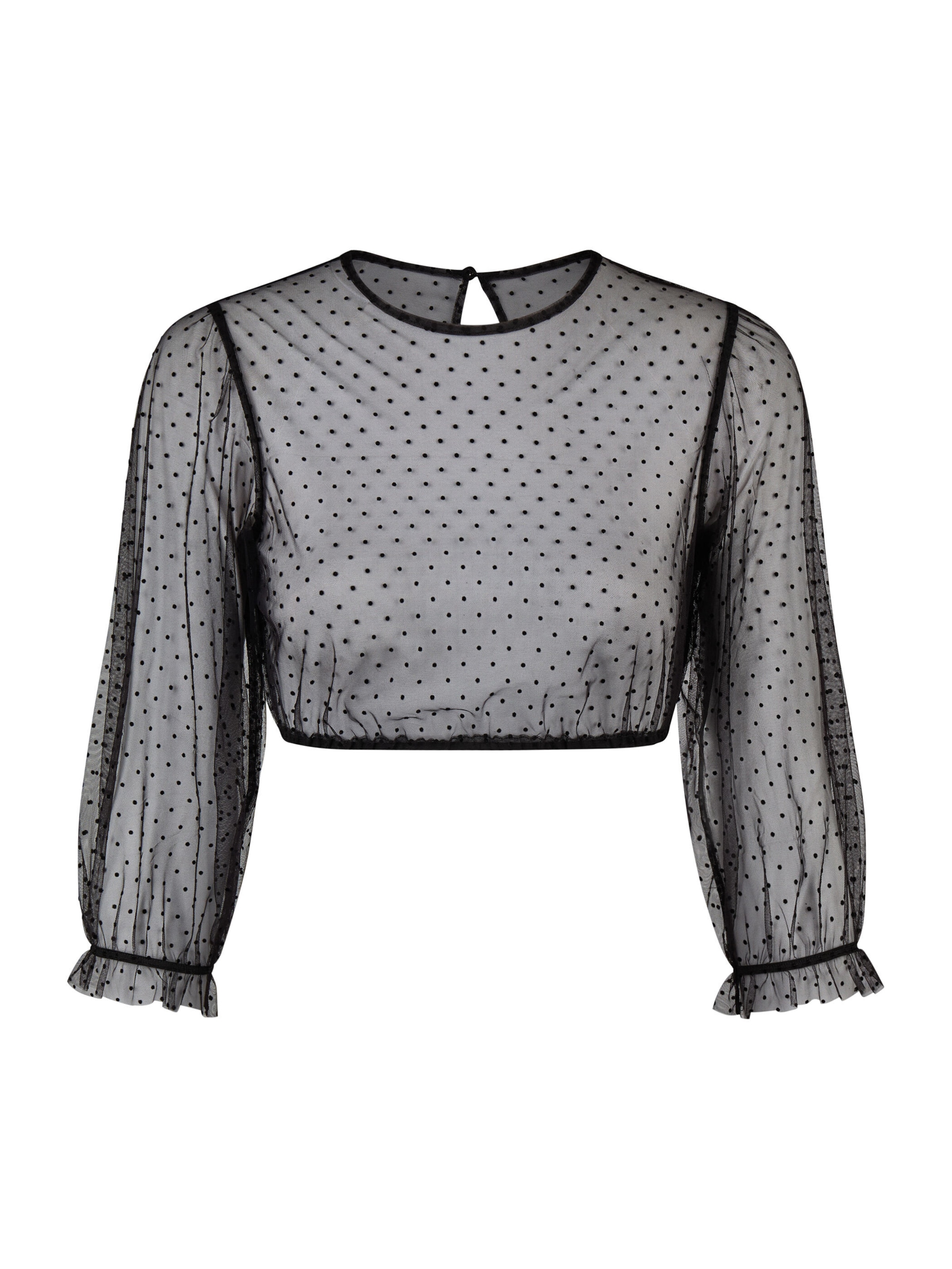 Blouse folklorique 'Kaktus' SPIETH & WENSKY en noir : devant