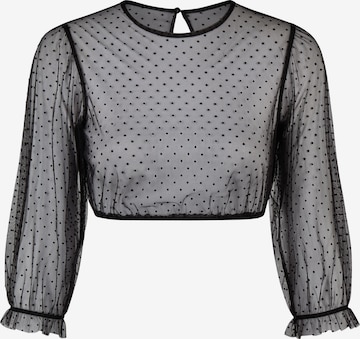Blouse folklorique 'Kaktus' SPIETH & WENSKY en noir : devant