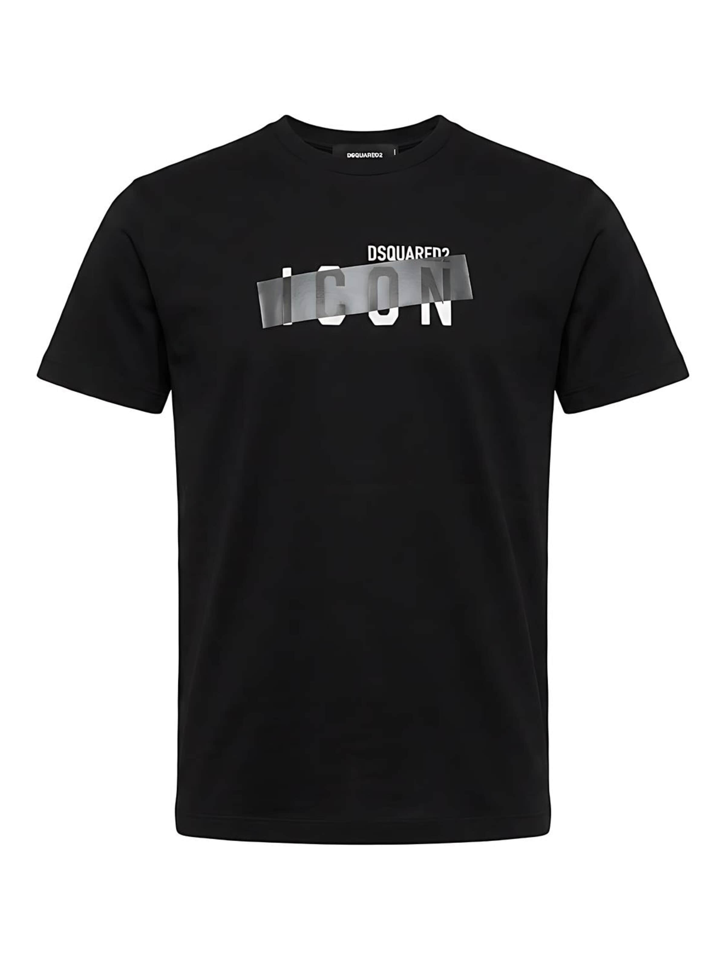 DSQUARED2 Shirt 'Be Icon Tape T-Shirt' in Black: front