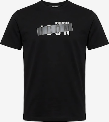 DSQUARED2 Shirt 'Be Icon Tape T-Shirt' in Zwart: voorkant