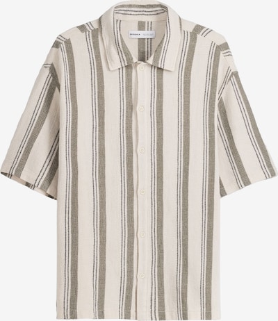 Bershka Button Up Shirt in Khaki / Black / Off white, Item view