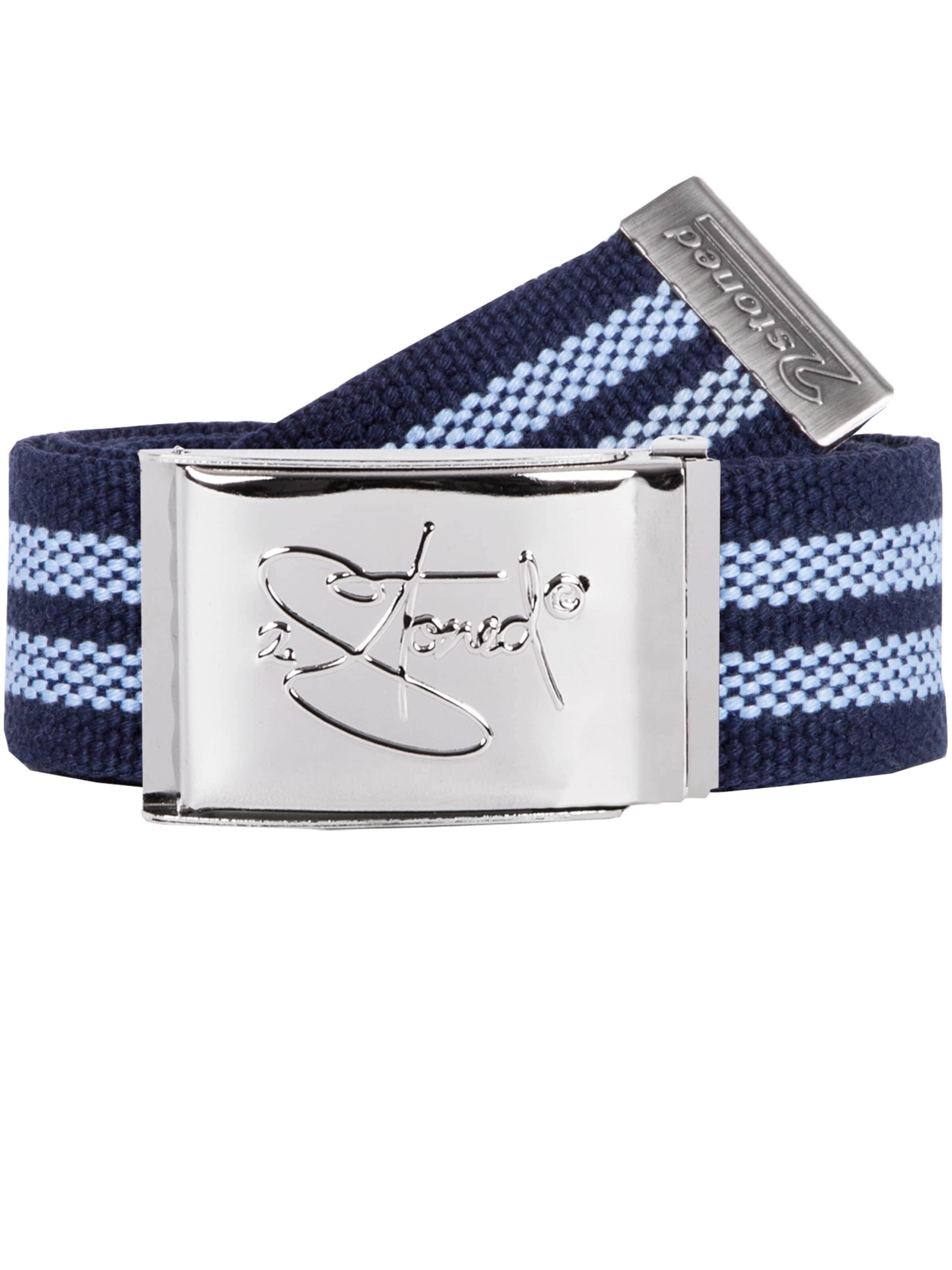2Stoned Belt 'Classic Chrom' in Blue: front