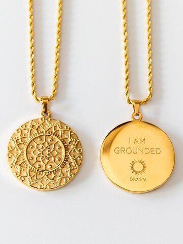 Divasya Kette 'I am grounded' in Gold: Vorderseite
