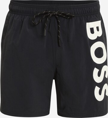 Shorts de bain 'Octopus' BOSS en noir : devant