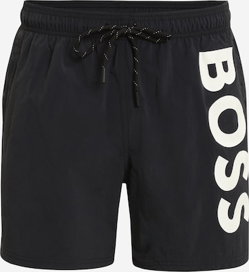 Shorts de bain 'Octopus' BOSS Orange en noir : devant