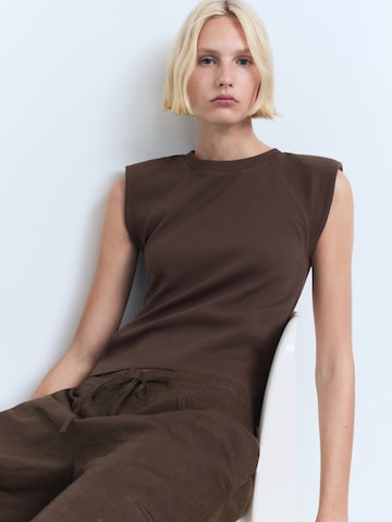 MANGO Top 'ROBERTA-H' | rjava barva