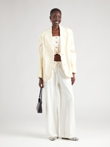 Wide Leg Pantalon QS en blanc
