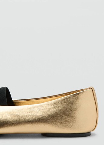 MANGO Ballet Flats with Strap 'Orio' in Gold