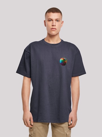 F4NT4STIC Shirt 'Colorfood Collection - Rainbow Apple' in Blauw: voorkant