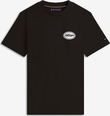Tricou 'SERVICE STATION' de la TOMMY HILFIGER pe negru: față