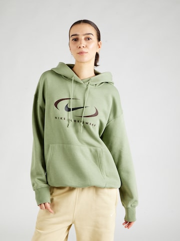 Nike Sportswear Sweatshirt 'Swoosh' i grön: framsida