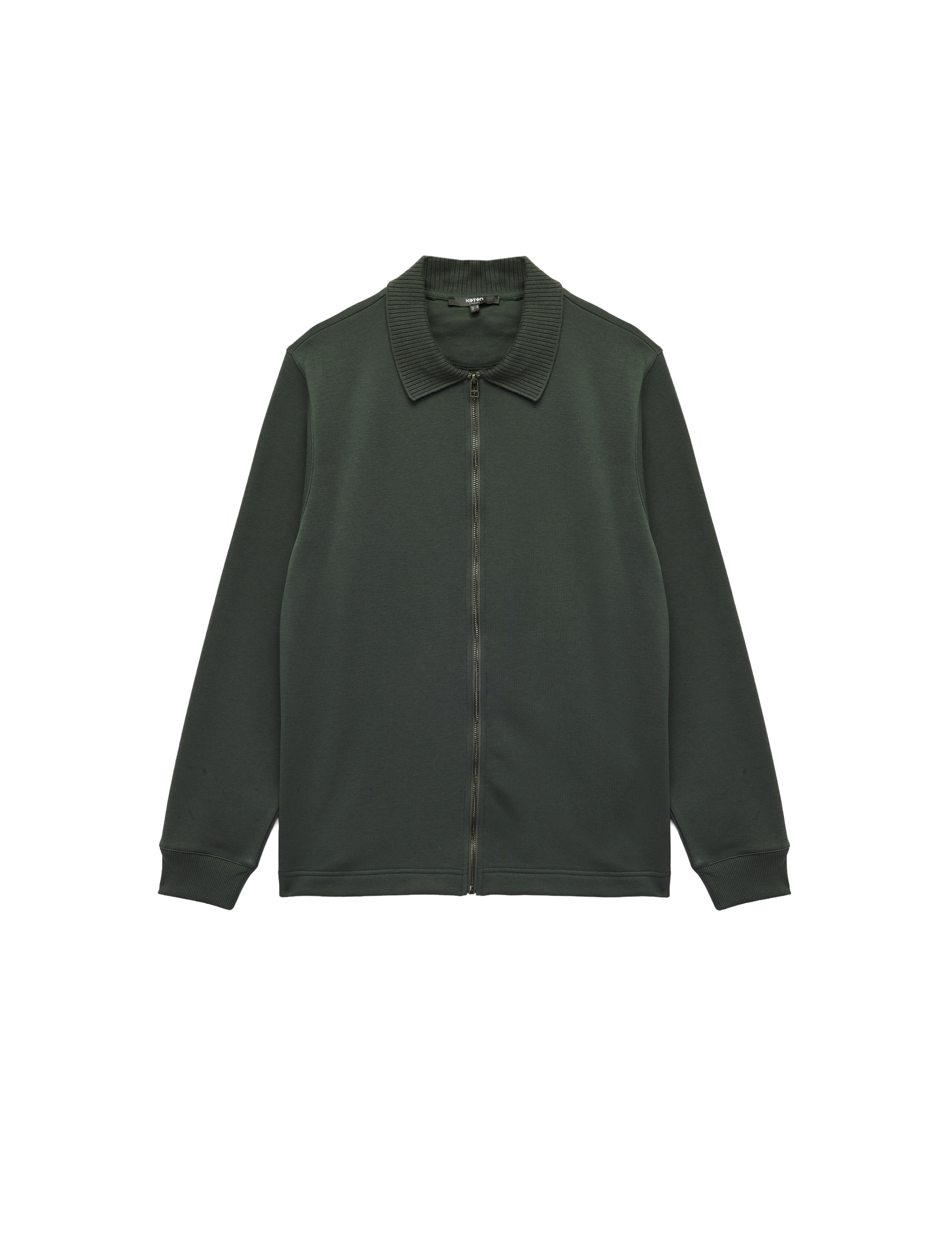 Koton Zip-Up Hoodie in Green: front