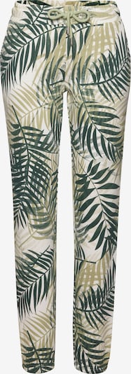 Pižaminės kelnės iš LASCANA, spalva – smėlio spalva / žalia / balta, Prekių apžvalga