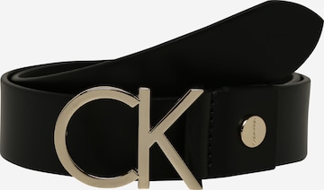 Calvin Klein - Cinturón 'CK ADJ.LOGO BELT 3.5CM' en negro: frente
