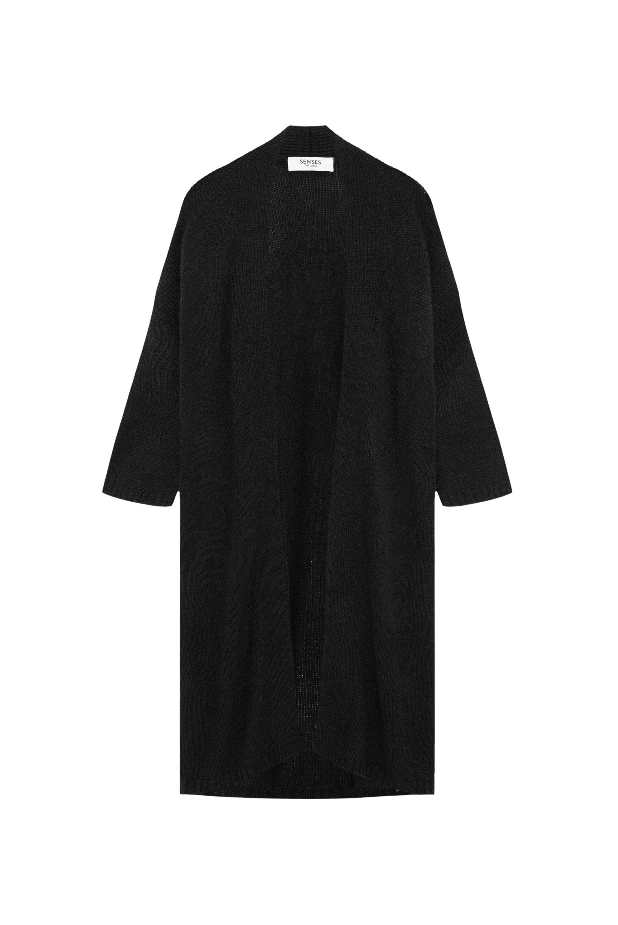 SENSES.THE LABEL Strickjacke in Schwarz: Vorderseite