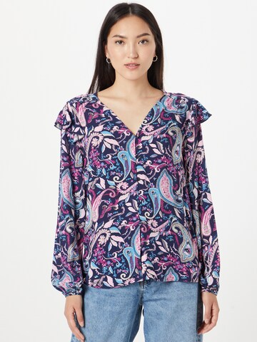 Wallis Blouse in Blauw: voorkant