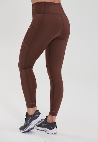 ENDURANCE Skinny Športne hlače 'Thadea' | rjava barva
