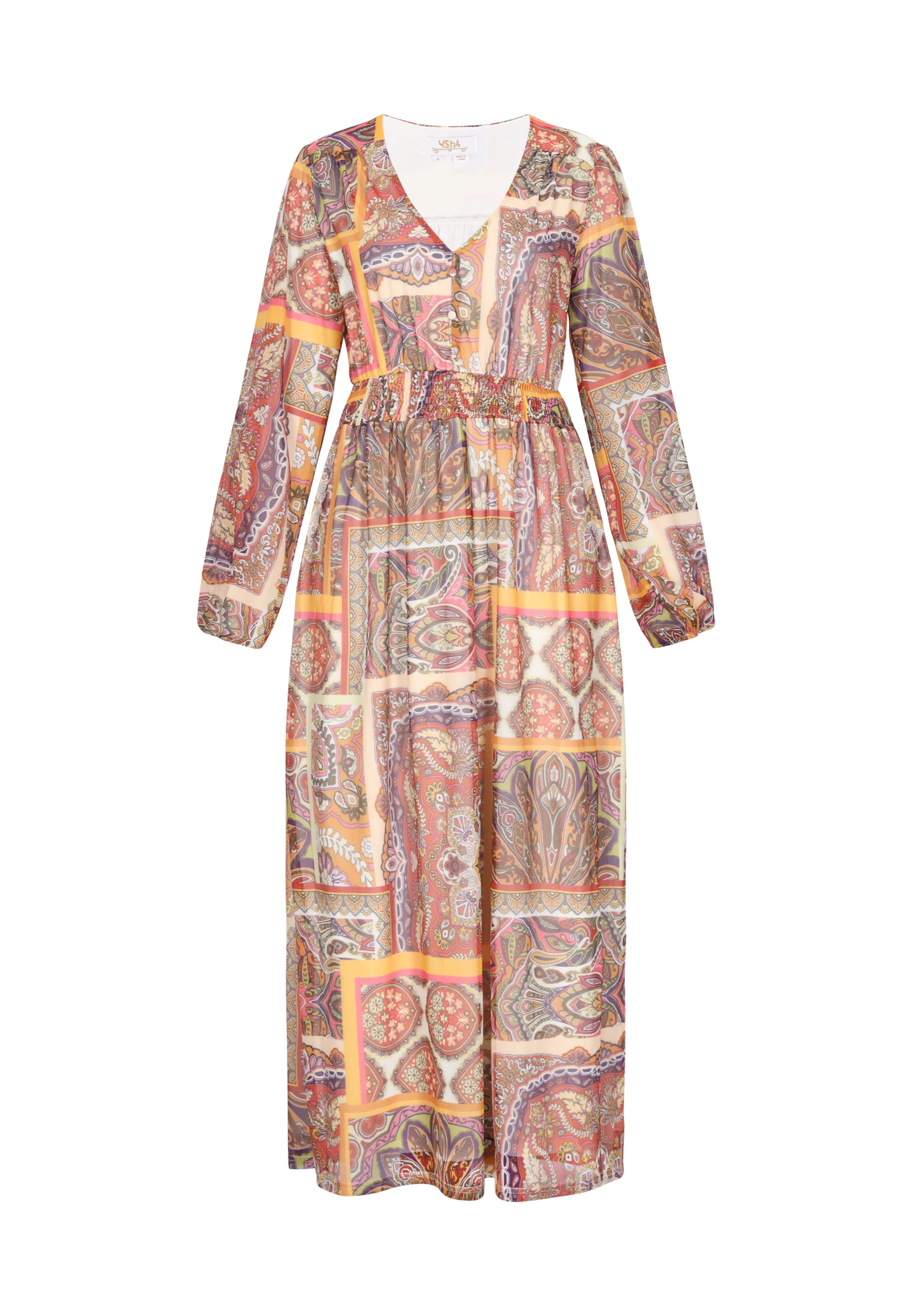 usha FESTIVAL - Vestido em amarelo: frente