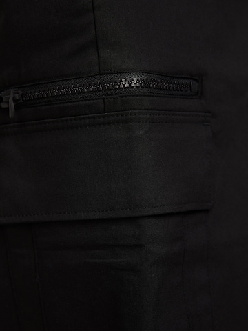 Bershka Tapered Cargo Pants in Black