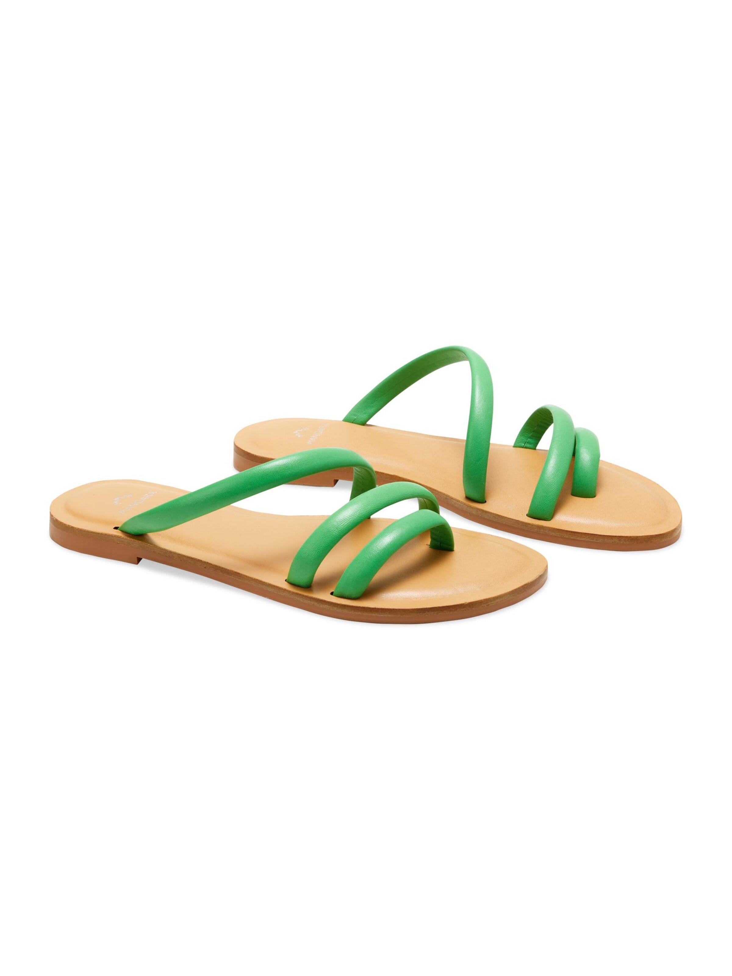 Tongs 'Sandales plates Mangara Cocao en cuir vert' Mangara Atelier en vert