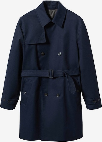 Manteau mi-saison MANGO MAN en bleu : devant