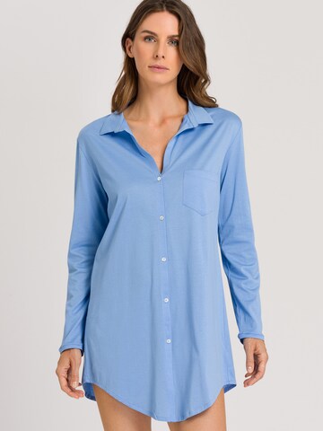 Hanro Nightgown ' Cotton Deluxe ' in Blue: front