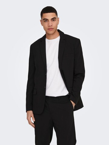 Coupe regular Veste de costume 'EVE' Only & Sons en noir : devant