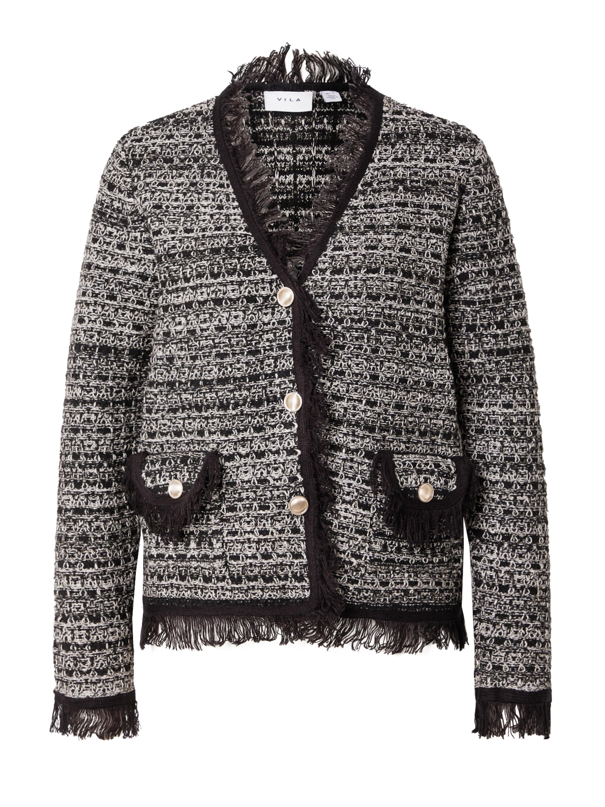 VILA Knit Cardigan 'VISolera' in Black: front