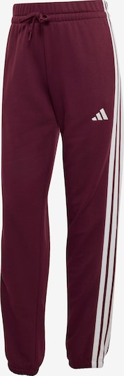 ADIDAS SPORTSWEAR Urheiluhousut 'Essentials' koossa XS värissä viininpunainen / valkoinen, Tuotenäkymä