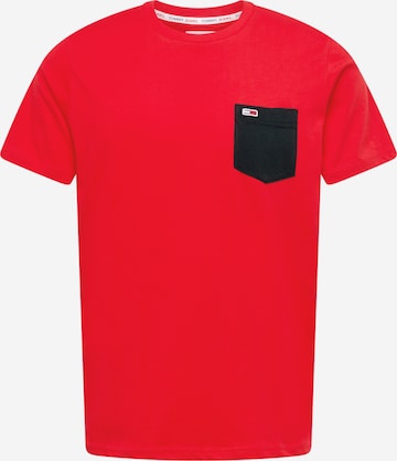 T-Shirt Tommy Jeans en rouge : devant